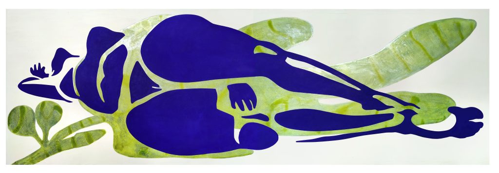 Grand nu allongé I Mischtechnik/Collage I 174 x 55 cm l 2022